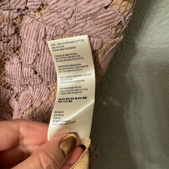 Free People Dangerous Lace Mini Dress Purple Size 6 - Picture 7 of 7
